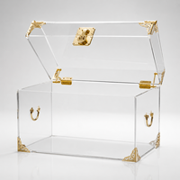 Étagère d'angle autoportante haut de gamme classique en acrylique transparent à 4 niveaux, épaisseur 50 mm, finition brillante, facile à assembler