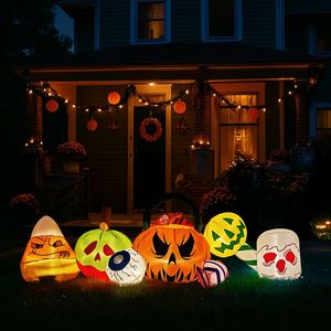 Decorazioni Gonfiabili di Halloween a Forma di Zucca con Occhi, 2,4 Metri, per Esterni, con Luci LED, Decorazioni da Giardino a Lunga Durata - Product Image 5