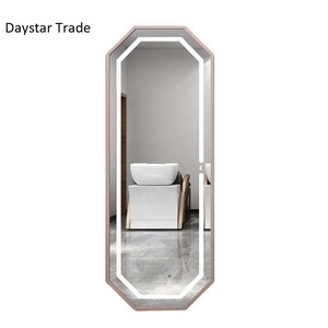 Miroir mural LED octogonal moderne pleine longueur avec lumière à capteur tactile pour salle de bain et chambre à coucher – Anniversaire - Product Image 1