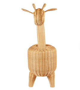Handwoven Rattan Giraffe <b>Storage</b> <b>Basket</b> for Kids Room, Decorative <b>Wicker</b> Animal Toy Organizer with Lidless Open Top from Vietnam - Product Image 2