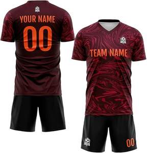 Uniforme de Fútbol Personalizado para Hombre, Incluye Camiseta y Pantalones Cortos Transpirables de Poliéster, Ideal para Entrenamientos, Torneos o Partidos - Product Image 1