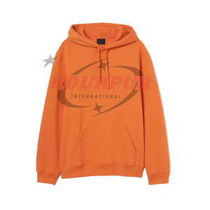 Sudadera con capucha naranja para hombre, corte regular, algodón French Terry, informal, para otoño, a precio razonable - Product Image 3
