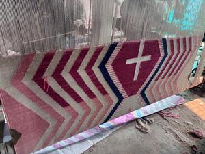 Flatweave Wool Silk Modern Geometric Pattern Extra <b>Thick</b> High Pile Dhrury <b>Rug</b> Carpet for Prayer - Product Image 3