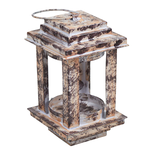 Farol Metálico Rústico Francés Blanco con Acabado Pintado para Decoración Colgante de Hogar y Jardín, Farol para Velas para Ocasiones Navideñas - Product Image 5