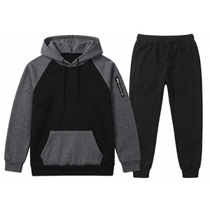 Customized Hooded Fleece Streetwear Unisex 2-Piece Winter <b>Sweatpants</b> Jogger <b>Sets</b> Custom Logo Tracksuit for Men - Product Image 6