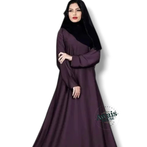 Kaftan Abaya brodé de Dubaï, manches longues, coupe simple et modeste, longueur ras du sol, style A-line, vêtement islamique musulman, 100% polyester - Product Image 1
