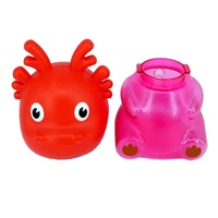 Tirelire amusante en plastique transparent PVC en forme de grenouille pour enfants, jouet de tirelire, environ 13x20cm