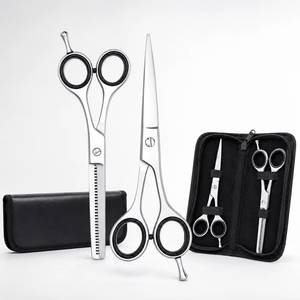 Ensemble de ciseaux de coiffure professionnels en acier inoxydable 440C, lame tranchante, manche long, pour droitiers, usage en salon - Product Image 1
