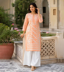 Salwar Kameez de algodón rayón pesado, tela floral de satén suizo, estilo indio pakistaní, ropa para bodas y fiestas, vestido floral de noche. - Product Image 1