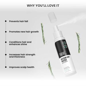 Spray capillaire à l'eau de romarin Thrive-Co |   Extrait de romarin 100% naturel, eau de riz et acide hyaluronique |   3,38 fl oz (100 ml) - Product Image 4