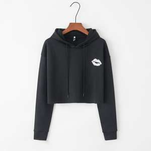 Sudaderas Cortas con Capucha para Mujer, Manga Larga, Ropa Casual, Servicio OEM, Precio Económico, Sudaderas Cortas con Capucha de Moda para Mujer - Product Image 1