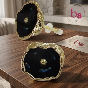 Ba European Style <b>Black</b> Agate Cabinet <b>Knob</b> Novelty Shape Zinc Alloy Furniture Handle for Home Office Durable - Product Image 1