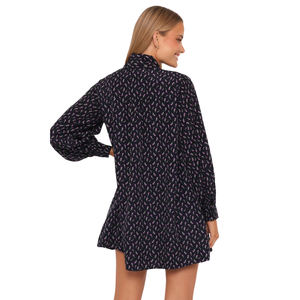 Mini-robe imprimée pour femme, col carré, coupe trapèze - Product Image 2