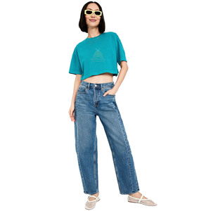 T-shirts pour femmes, style streetwear, coupe courte, imprimés à l'écran, 100% coton, écologiques, fabriqués sur mesure, mode été, hip-hop - Product Image 1