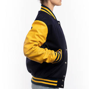 บริการออกแบบเสื้อแจ็คเก็ต Letterman สำหรับผู้หญิงตามสั่ง  ดีไซน์ล่าสุด  มีจำหน่ายแล้ว - Product Image 2