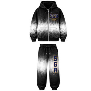 Sigma Gamma Rho <b>Women's</b> Tie Dye <b>Jogger</b> Tracksuit Black <b>White</b> Color Custom Greek Letter Hoodie Sweatpants Sorority Sportswear - Product Image 1