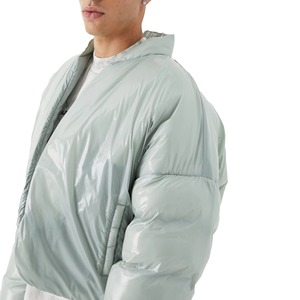 Premium Quality Shinny Bubble Puffer Jacket Men Canvas Front Custom Logo <b>Waterproof</b> <b>Winter</b> <b>Coat</b> Reasonable Price Sale Wholesale - Product Image 5