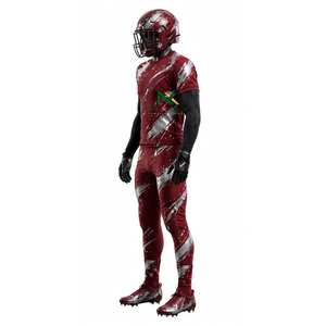 ชุดฟุตบอลลายเพ้นท์สีแดงเลือดหมูและสีเงินสำหรับผู้ชาย NEXTEX พร้อมกางเกงแบบซับลิเมชั่น - Product Image 5