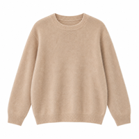 Pull en laine mérinos à col rond, couleur unie, manches longues, doux et moelleux, style coréen, chic et décontracté pour femmes
