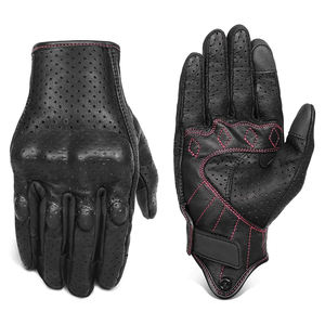 Guantes de Motocicleta de Invierno de Piel Auténtica con Pantalla Táctil, Protección para los Nudillos, Costuras Reforzadas, Guantes Deportivos de Carreras - Product Image 1