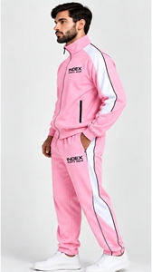 Pantalones Deportivos Rosados para Mujer, Marca INDEX, Cierre con Cordón, Estilo Deportivo con Rayas Blancas, Poliéster Transpirable - Product Image 3