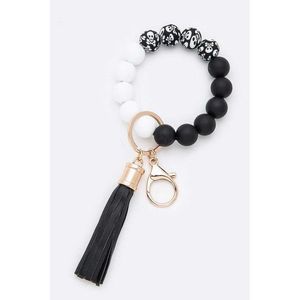 Skull Silicon Beads Rubber <b>Key</b> <b>Chain</b> Bracelet Durable and Stylish Accessory - Product Image 1