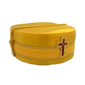 Chapeau Rouge du Rite Écossais AASR 32 Degrés avec Broderie en Fil d'Or, Ailes d'Aigle en Fil d'Or et Cordon avec Boutons - Product Image 2