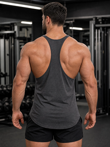 Men's <b>Vintage</b> Beading Polyester/Cotton Blend Knitted <b>Tank</b> <b>Top</b> Solid Color Quick Dry Breathable Sporty Casual Gym Workout - Product Image 2