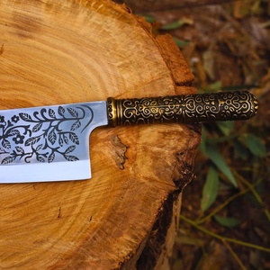 Cuchillo de Chef Personalizado Hecho a Mano Jexmoo de Acero Inoxidable con Mango Elegante y Funda de Cuero de 13 Pulgadas, Regalo para Chef - Product Image 3