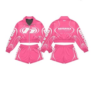 Ensemble deux pièces de sport d'extérieur pour femme – Tenue d'été 2026 avec crop top à manches courtes et short - Product Image 6