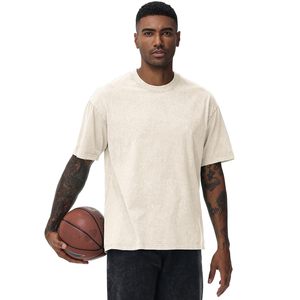 Camisetas de algodón unisex para hombre, de cuello redondo, holgadas, estilo vintage, lavadas y con efecto ácido, transpirables, ecológicas, de manga corta, informales. - Product Image 4