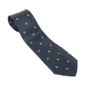 Cravate de luxe en polyester noir, style Maître Maçon, avec broderie florale personnalisée, pour tenue de cérémonie et professionnelle - Product Image 1