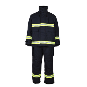 Combinaison de protection pour pompiers en aramide, vêtements de travail résistants au feu, veste et pantalon avec bandes réfléchissantes, vêtements de sécurité résistants à la chaleur pour les secours - Product Image 1