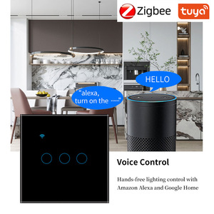 สวิตช์สัมผัสอัจฉริยะ Zigbee แบบ 86 ขนาด 1-4 ปุ่ม  หน้าจอกระจกนิรภัย ควบคุมผ่านแอปและสั่งงานด้วยเสียง รองรับ Alexa และ Google Home - Product Image 3