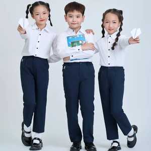 Uniforme Escolar FMF, Camisa Negra de Manga Larga con Botones para Niños, 65% Poliéster, 35% Algodón, Unisex - Product Image 1