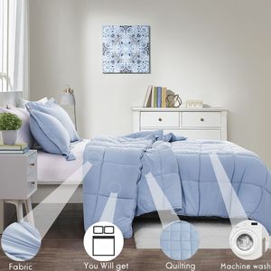 Set Copripiumino Alternativo alla Piuma 100% Poliestere Pre-Lavato con 2 Federe, 3 Pezzi, per Casa e Matrimonio, Disponibile nelle Misure Queen, King, Twin - Product Image 5