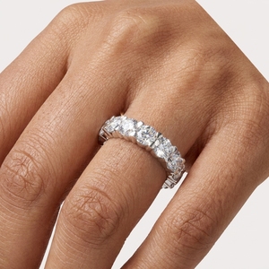 Bague de fiançailles classique pour femme en platine PT950 avec diamants de laboratoire taille brillant rond, couleur D - Product Image 5