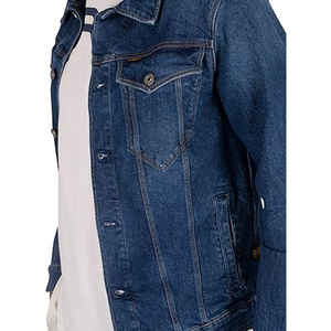 Veste en jean décontractée bleue délavée pour homme, col rabattu, boutonnage simple, manches longues, vêtement d'extérieur printemps - Product Image 6