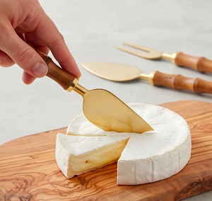 Stainless Steel <b>Cheese</b> <b>Knives</b> <b>Set</b> Of 3 Gold Color Flatware Wooden Handle Perfect For Elegant Serving And Stylish Kitchenware <b>Set</b> - Product Image 5