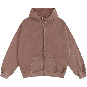 Sudaderas con capucha de alta calidad para hombre/mujer, personalizadas con lavado ácido, con cremallera, estilo urbano, para gimnasio, de gran demanda, estilo oversize. - Product Image 6