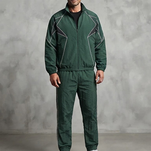 Nouvelle collection, ensemble de jogging uni en nylon 100%, logo imprimé personnalisé, couleur unie, coupe-vent léger, survêtement - Product Image 4