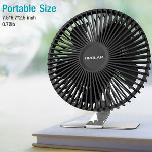 Ventilateur de bureau USB de 6 pouces avec 4 vitesses, silencieux, flux d'air puissant, inclinaison réglable à 90 degrés, mini clip pour utilisation sur le bureau, la table ou le bureau - Product Image 1