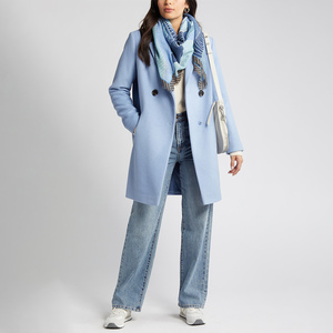 Manteau long en laine double face pour femme, coupe ample, rembourré en coton, avec poches, chaud, pour l'automne et l'hiver - Product Image 4