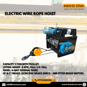 Palans électriques à câble métallique INOVIC CRM 5 tonnes 6 mètres, robustes, avec chariot de levage |   Lève-charge industriel métallique protégé IP65 - Product Image 3