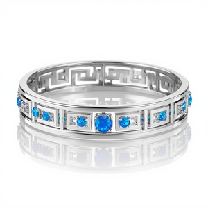 Geometric <b>Opal</b> <b>Ring</b> 925 Sterling <b>Silver</b> Rhodium Plated Princess Cut Bezel Setting Classic Unisex Jewelry - Product Image 4