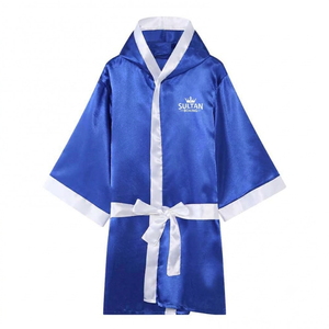 Robe de boxe personnalisée SULTAN BOXING en satin polyester |   Robe de combat à capuche Ring Walk |   Vêtements de boxe de protection OEM à marque privée - Product Image 5