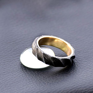 Handmade Damascus Steel <b>Ring</b> Handforged Style Latest Design Brass Inner With High Quality Best for <b>Couple</b> <b>Ring</b> - Product Image 2