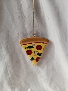 Pizza Slice Christmas <b>Tree</b> <b>Ornament</b> Hand Painted Food Hanging Decoration Party Favor Gift - Product Image 2
