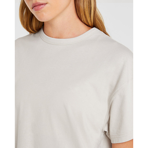 Camiseta de Verano 2026 para Mujer, Corte Holgado, Cuello Redondo, Manga Corta, Color Sólido, Algodón, Informal, para Uso Diario, Largo por Encima de la Rodilla, Transpirable - Product Image 6