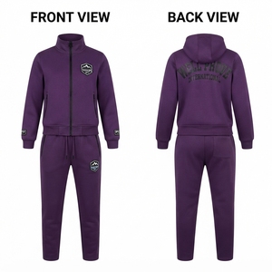 Conjunto Deportivo Reversible Ecológico para Mujer, Felpa Premium de 320 g/m², Color Morado, con Parche Tejido con Logotipo, Alta Densidad en la Espalda - Product Image 1